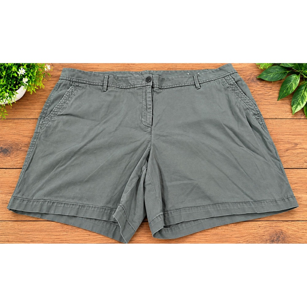 Talbots Women's 18W Relaxed Chino Shorts – Gray – Flaws Shown